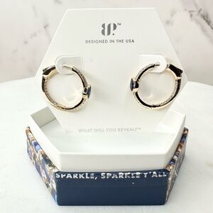 Bomb Party September Sapphire We Love A Hoop Moment Earrings RBP8162 NWT